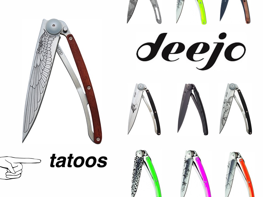 トレッキング、キャンプで役に立つポケットナイフ、deejoのタトゥー