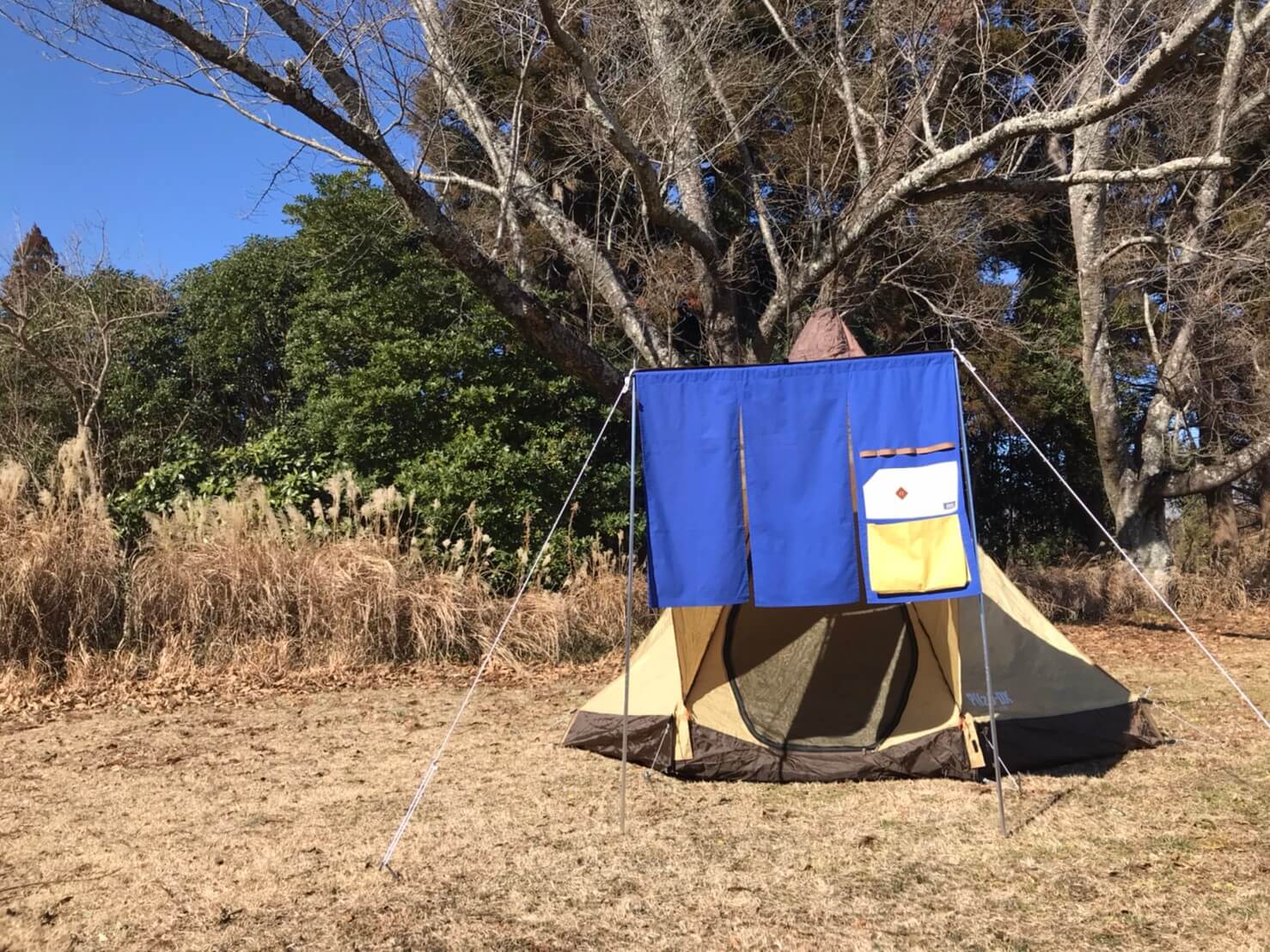  ポケ付きテントのれん(120cm×90cm)